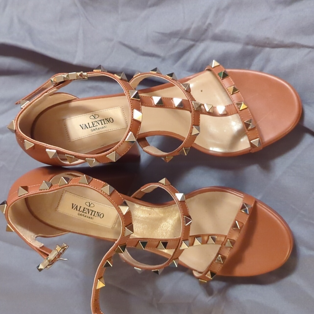 Valentino Brown Studded Heels